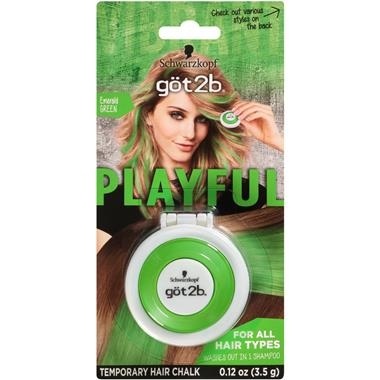 slide 1 of 1, Schwarzkopf göt2b Playful Emerald Green Temporary Hair Chalk Carded Pack, 0.12 oz