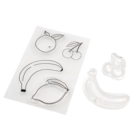 slide 1 of 3, Mini Fruit Clear Stamp Set By Recollections, 2 in x 3 in