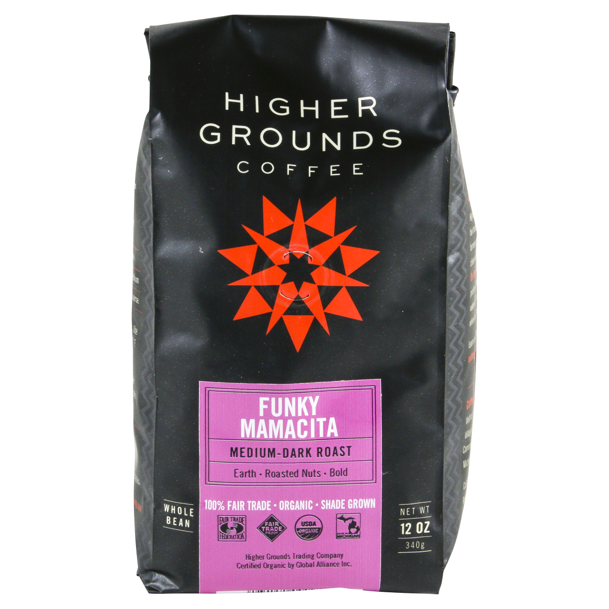 slide 1 of 4, Higher Grounds Organic Whole Bean Coffee, Funky Mamacita - 12 oz, 12 oz