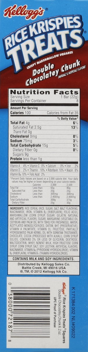 slide 3 of 6, Rice Krispies Treats Double Chocolatey Chunk Crispy Marshmallow Squares, 8 ct; 6.2 oz