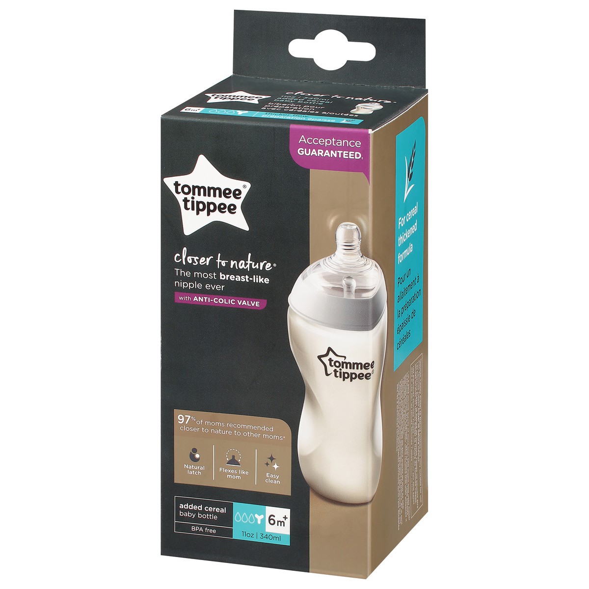 slide 2 of 11, Tommee Tippee Closer to Nature 6 Months+ 11 Ounce Baby Bottle 1 ea, 11 oz