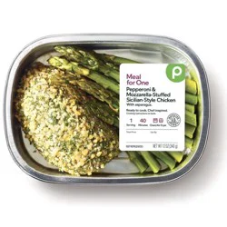 Publix Aprons Pepperoni & Mozzarella-Stuffed Sicilian-Style Chicken With Asparagus Meal For One Tray
