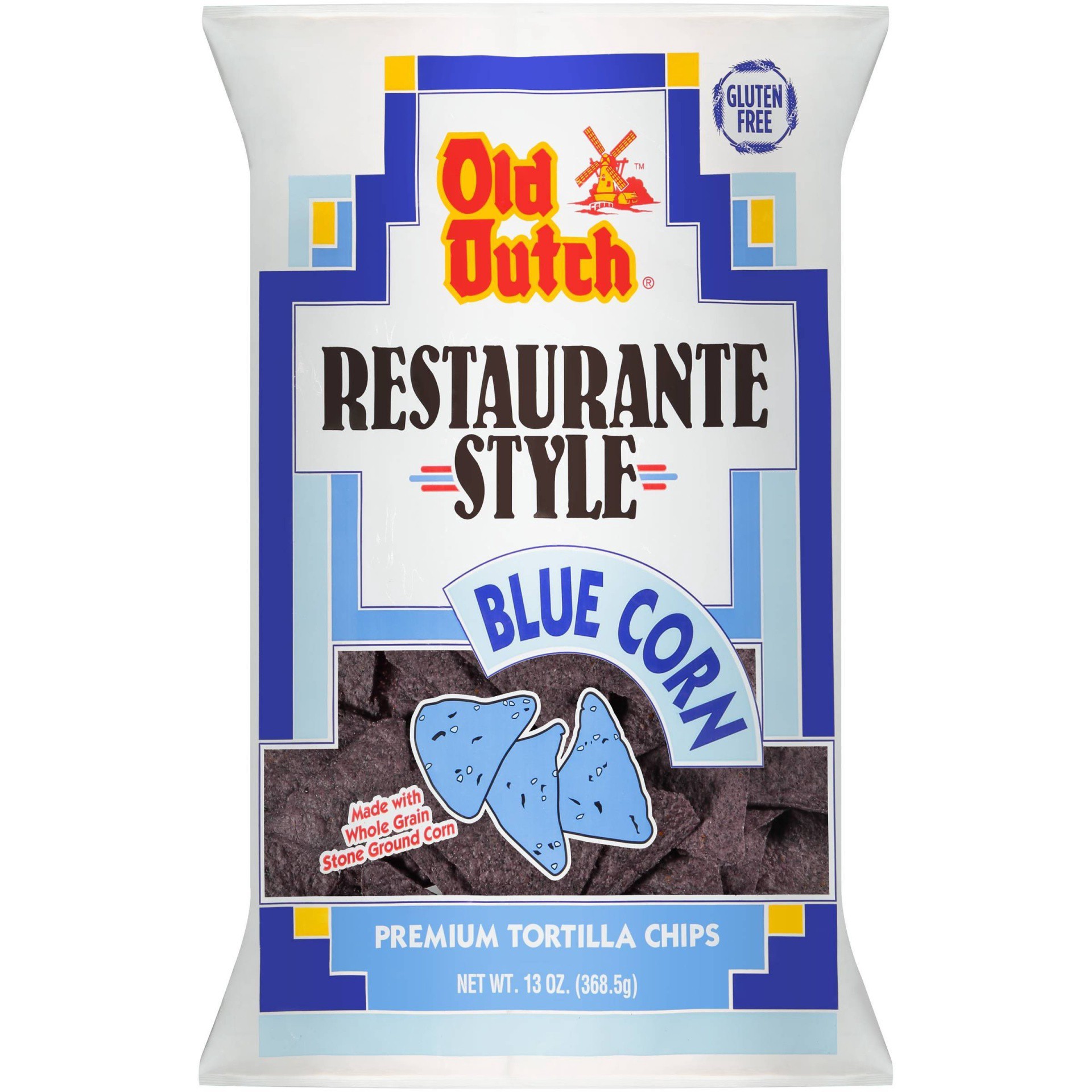 slide 1 of 1, Old Dutch Restaurante Style Blue Corn Tortilla Chips, 13 oz