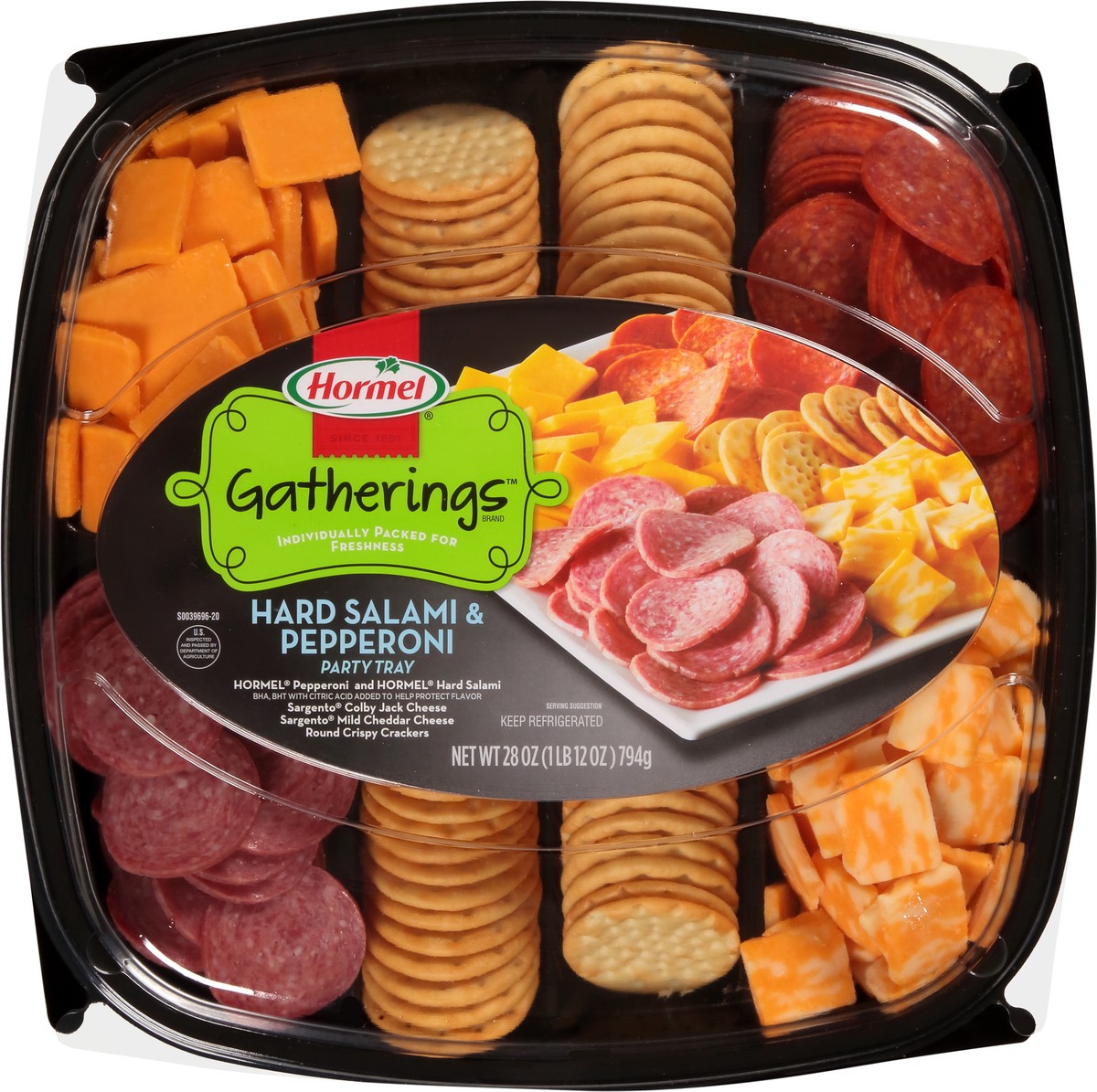 slide 7 of 13, Hormel Gatherings™ Hard Salami & Pepperoni Party Tray 28 oz. Container, 28 oz