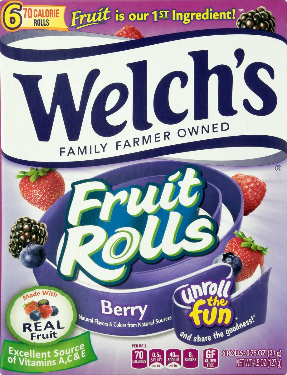 slide 1 of 13, Welch's Berry Fruit Rolls 6Ct, 0.75 oz