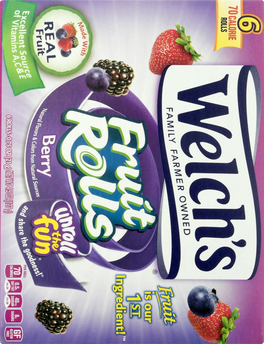 slide 13 of 13, Welch's Berry Fruit Rolls 6Ct, 0.75 oz