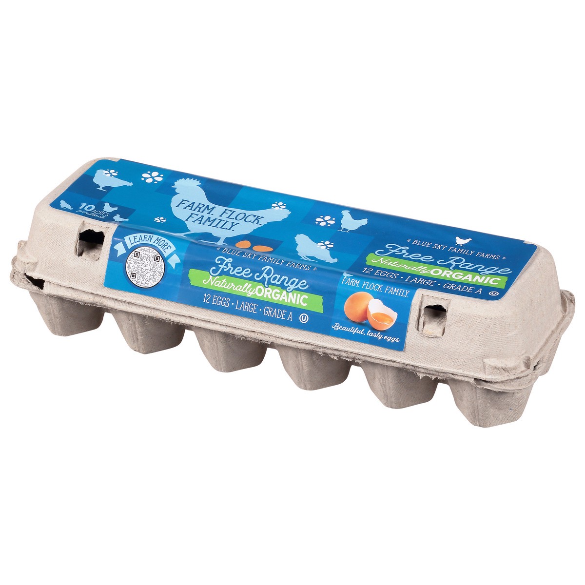 slide 6 of 10, Blue Sky Family Farms Naturally Organic Large Free Range Eggs 12 ea, 12 ct