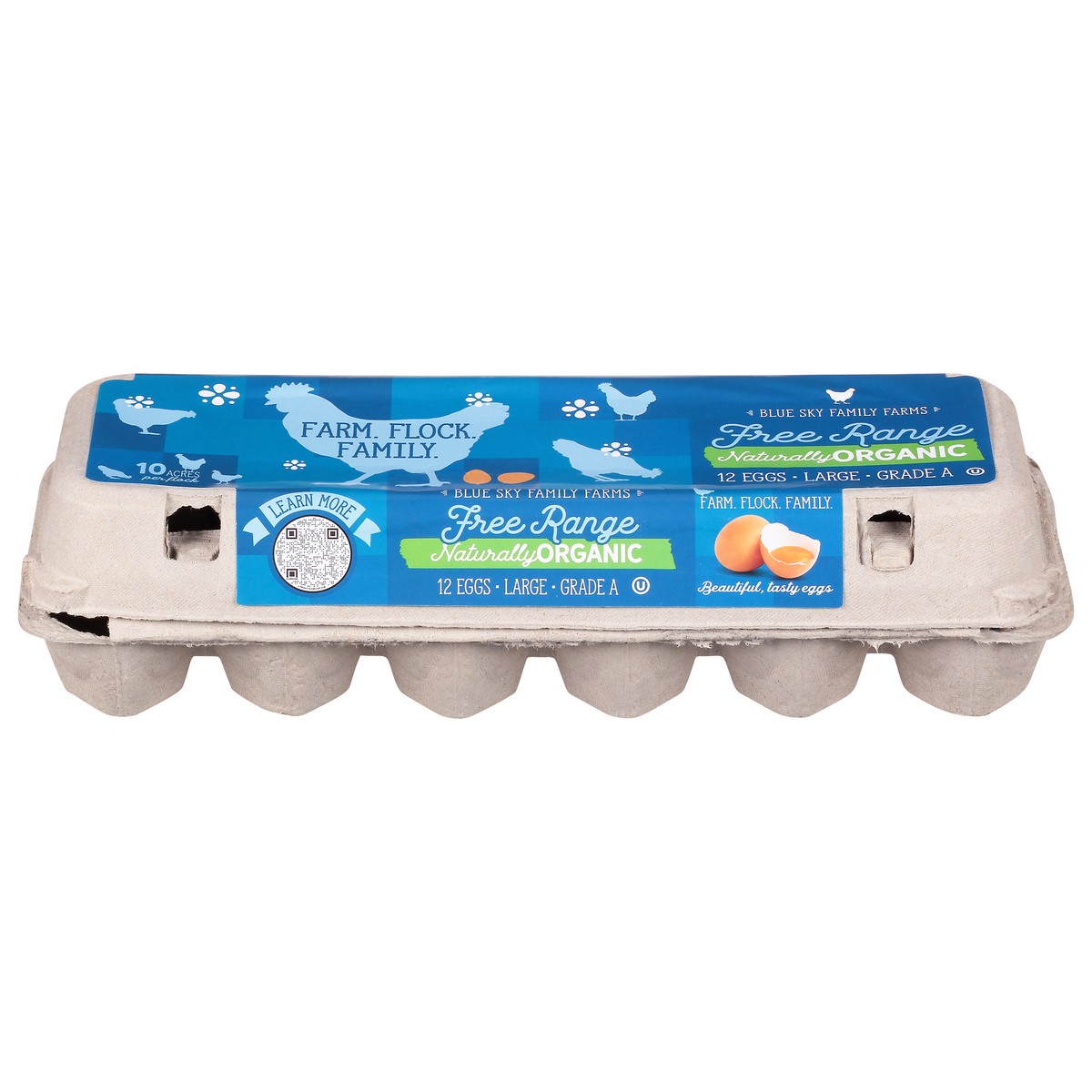 slide 3 of 10, Blue Sky Family Farms Naturally Organic Large Free Range Eggs 12 ea, 12 ct