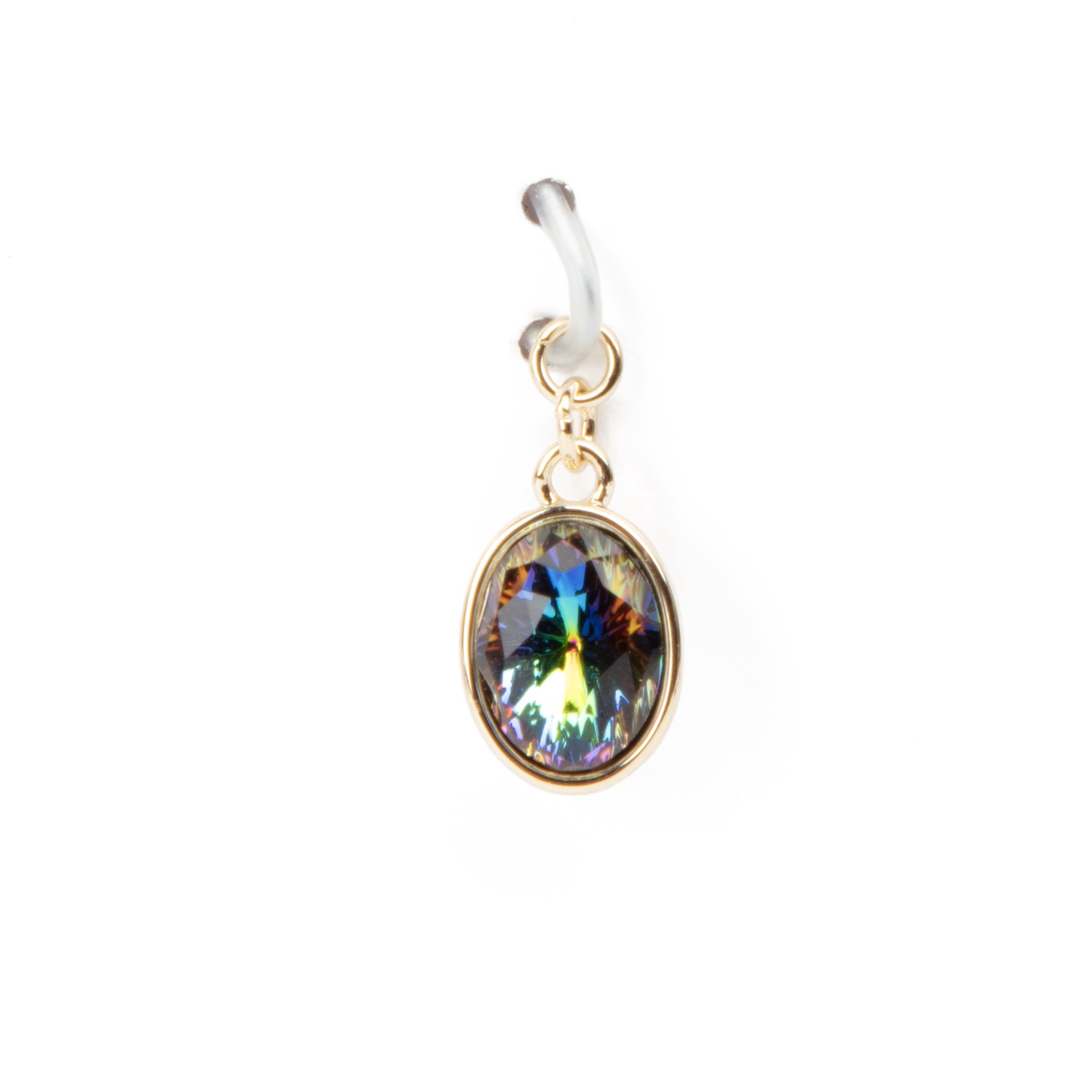 slide 3 of 4, Austrian Crystal 14k Gold Plated Vitrail Oval Charm By Bead Landing, 8mm x 8mm