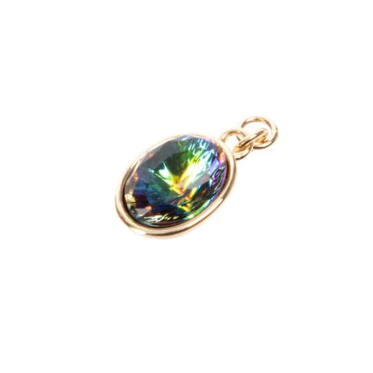 slide 1 of 4, Austrian Crystal 14k Gold Plated Vitrail Oval Charm By Bead Landing, 8mm x 8mm