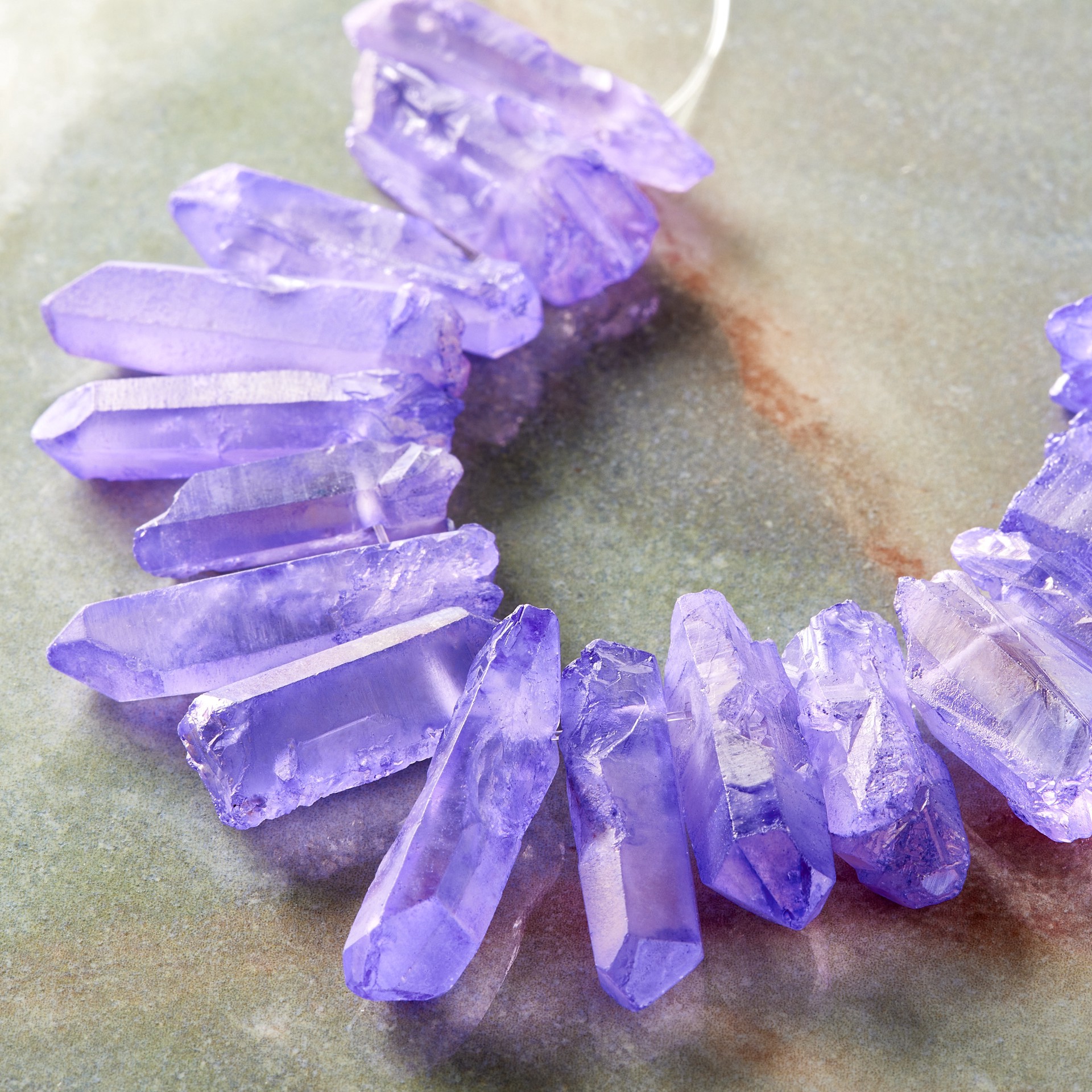 slide 2 of 3, Lavender Aurora Borealis Crystal Stick Beads By Bead Landing, 18 mm