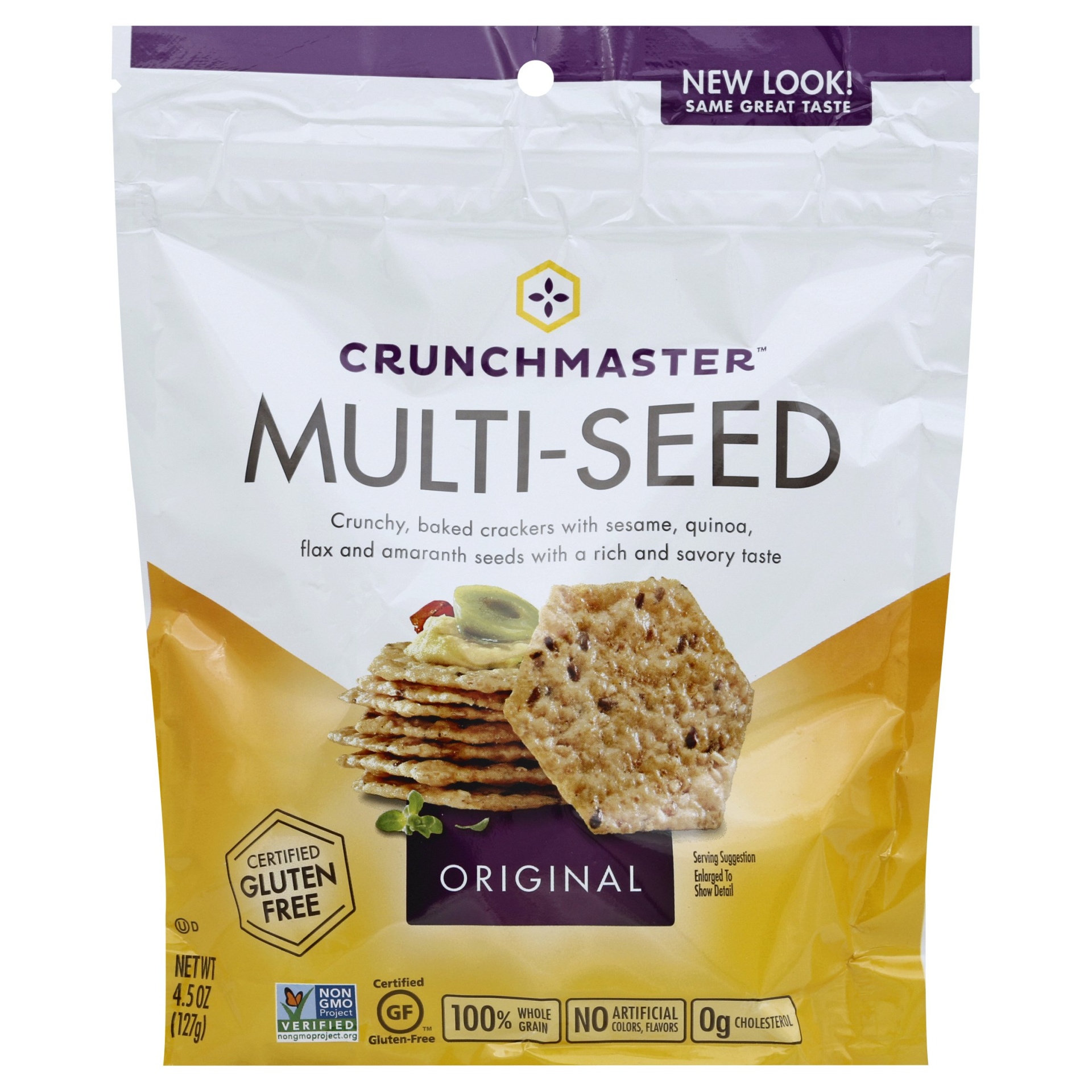 slide 1 of 6, Crunchmaster Multi-Seed Original Crackers, 4.5 oz