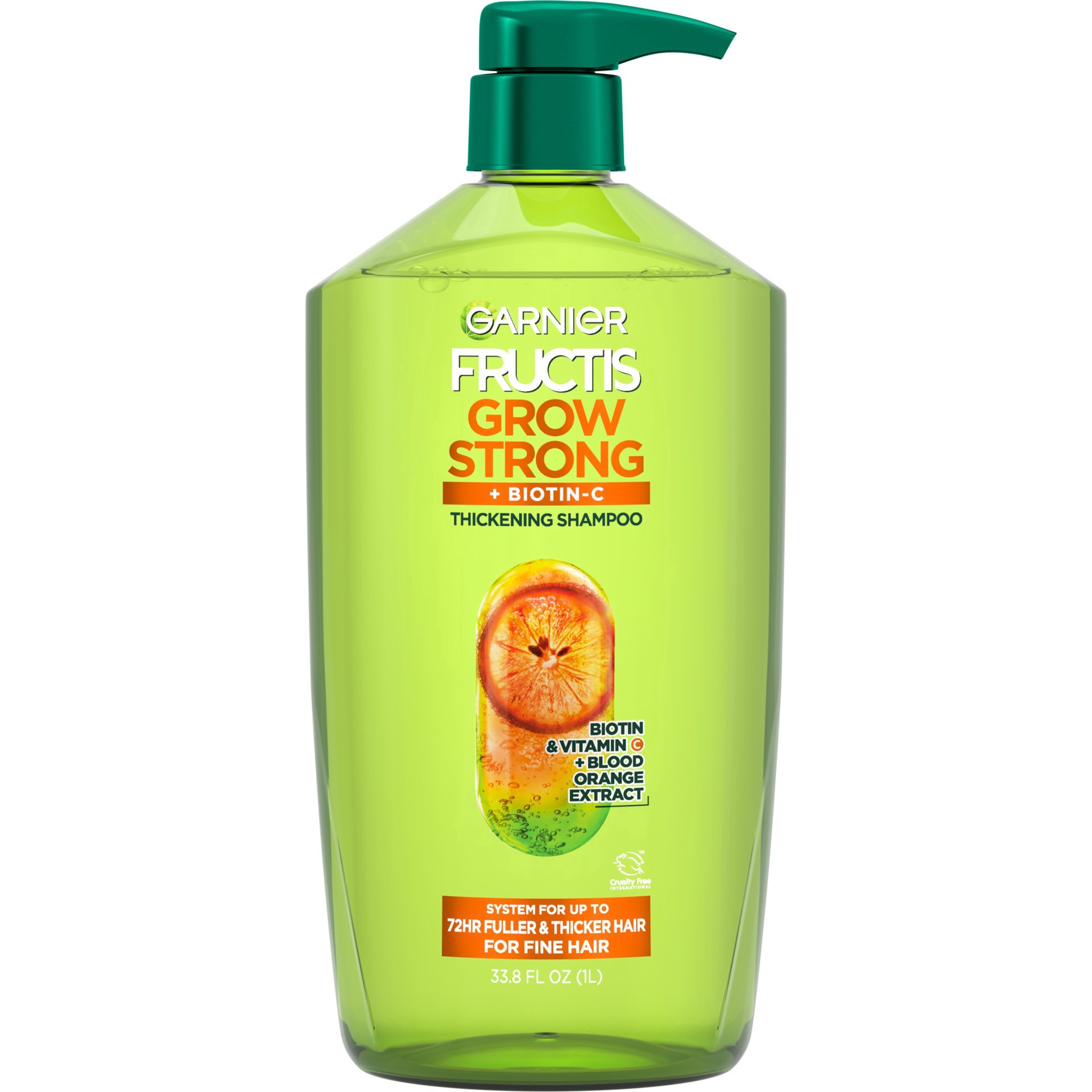 slide 1 of 1, Garnier Grow Strong Thickening Shampoo, 33.8 oz