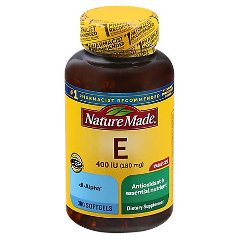 slide 1 of 1, Nature Made Dietary Supplement Softgels Vitamin E 400 Iu Dl-Alpha, 300 ct