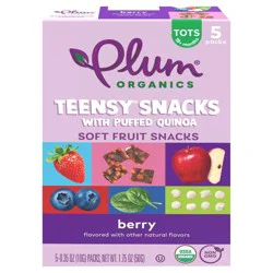 Plum Organics Teensy Snacks Puffed Quinoa Berry .35oz Pouch/5-Count Box
