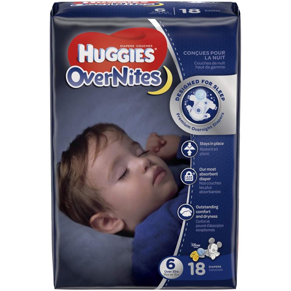 slide 1 of 5, Huggies OverNites Diapers Size 6, 18 ct