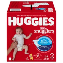 Huggies Little Snugglers Baby Diapers, Size 2 (12-18 lbs), 84 Ct