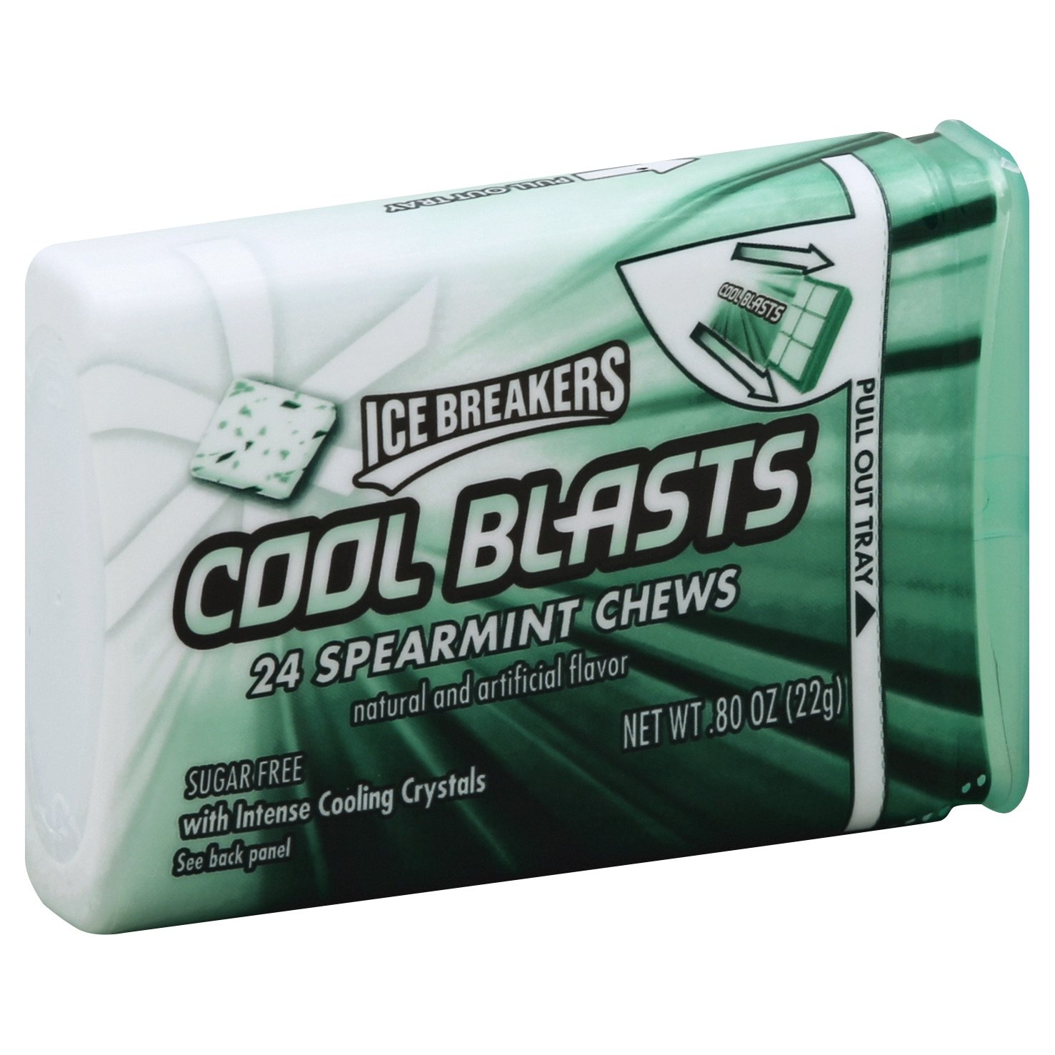 slide 1 of 1, Ice Breakers Cool Blasts Spearmint Chews, 24 ct