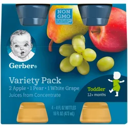 Gerber Juice (Pack of 6) Gerber Fruit Juice Variety Pack, 4 Fl Oz Bottles, 4 Count