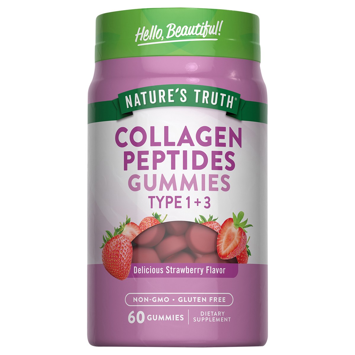 slide 1 of 4, Nature's Truth Collagen Types 1 & 3 Gummy, Strawberry, 60 ct