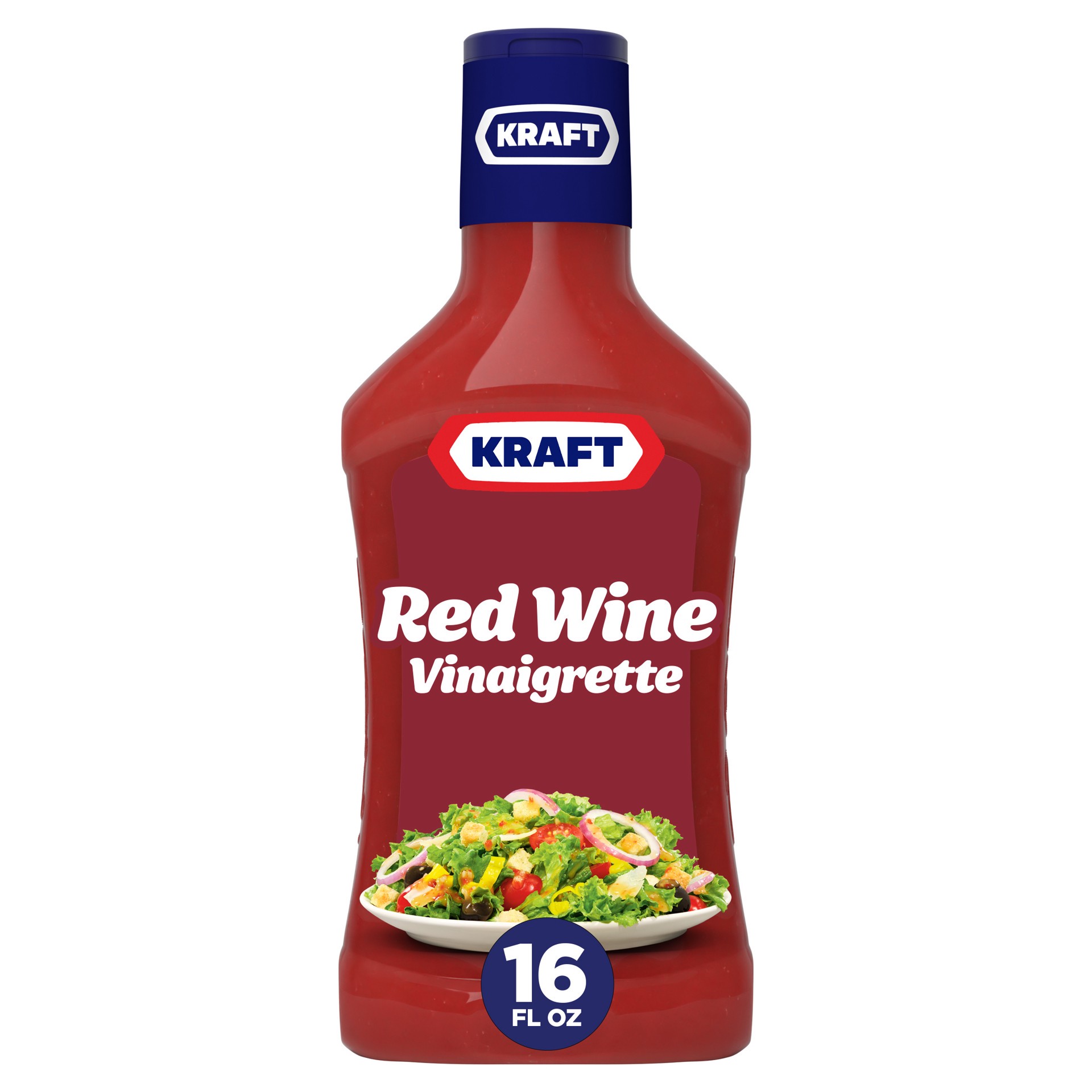 slide 1 of 9, Kraft Red Wine Vinaigrette Salad Dressing, 16 fl oz Bottle, 16 fl oz