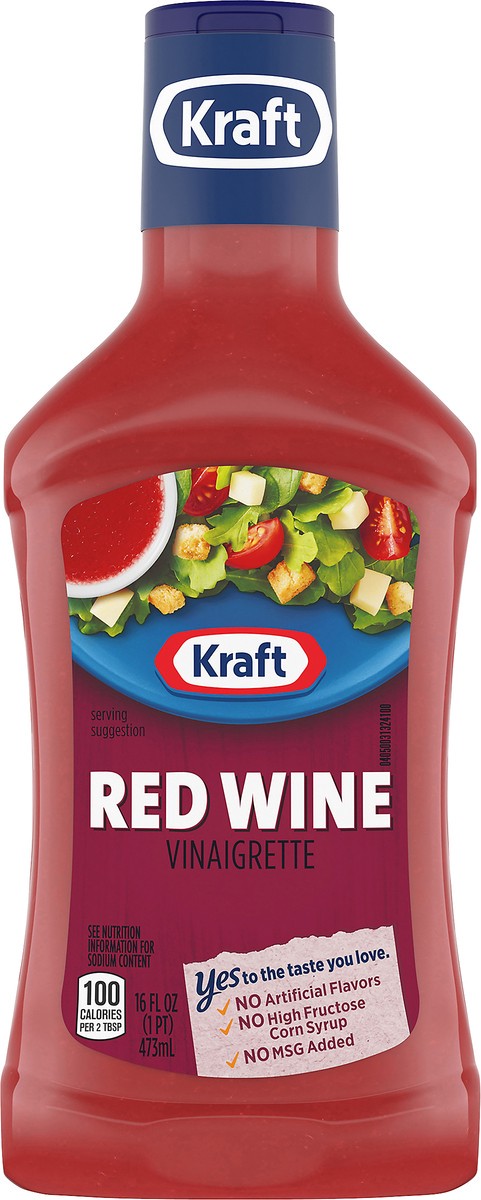 slide 3 of 9, Kraft Red Wine Vinaigrette Salad Dressing, 16 fl oz Bottle, 16 fl oz