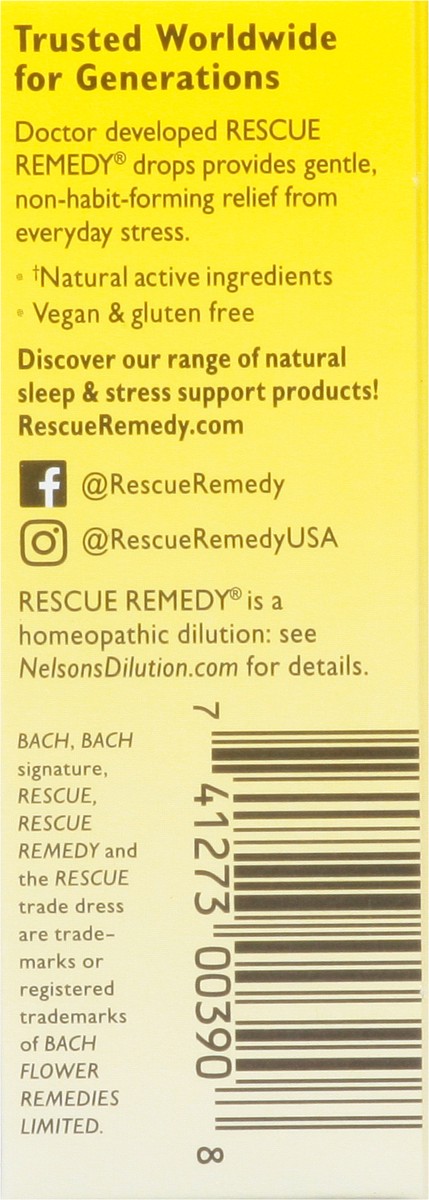 slide 5 of 9, Bach Original Flower Remedies Rescue Remedy Natural Stress Relief Dropper 0.35 fl oz, 0.35 fl oz