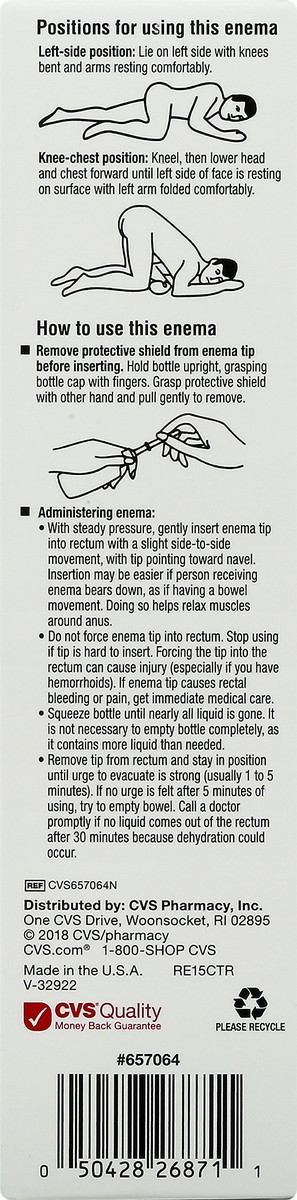 slide 11 of 11, CVS Health Disposable Enema, Latex Free, 2 Ct, 1 ct