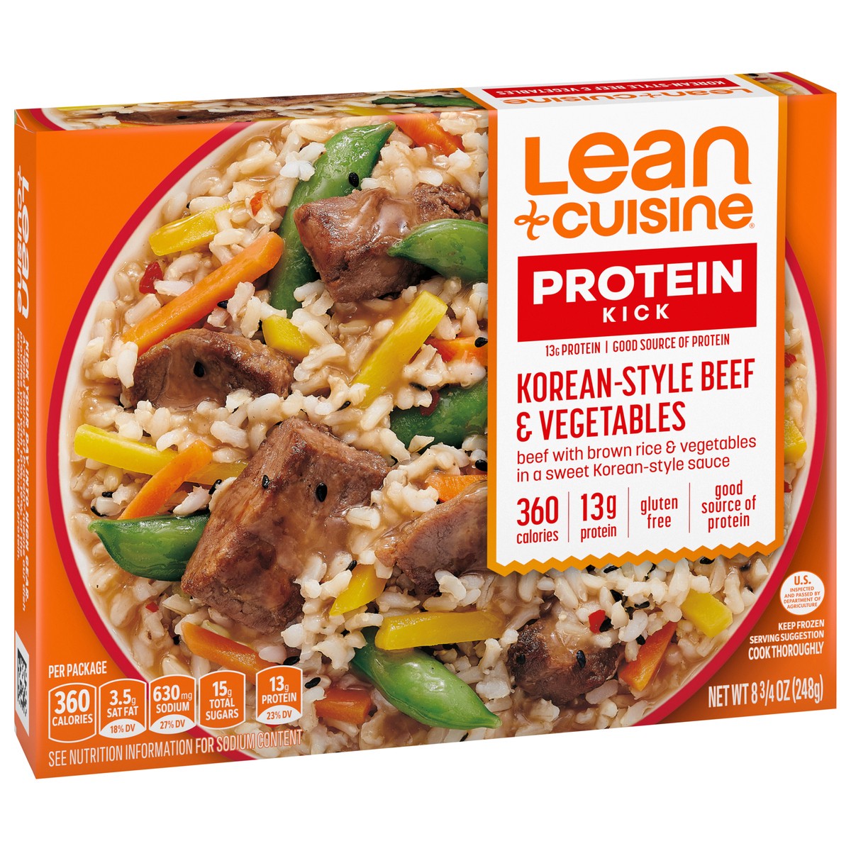 slide 2 of 9, Lean Cuisine Frozen Meal Korean-Style Beef and Vegetables, Protein Kick Microwave Meal, Microwave Beef Dinner, Frozen Dinner for One, 8.75 oz