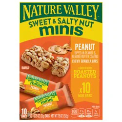 Nature Valley Mini Granola Bars, Sweet and Salty Nut, Peanut, 10 Bars, 7.5 OZ