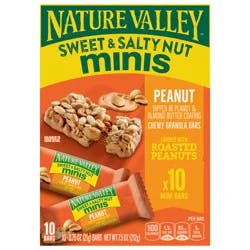 Nature Valley Mini Granola Bars, Sweet and Salty Nut, Peanut, 10 Bars, 7.5 OZ