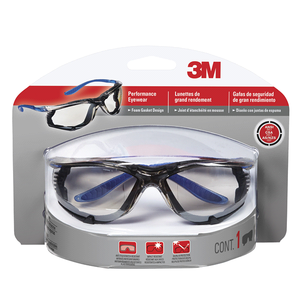 slide 1 of 2, 3M Performance Eyewear Gasket Design, Mirror Lens, 1 ct