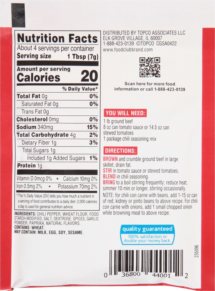 slide 6 of 9, Food Club Mild Chili Mix, 1 ct