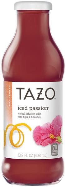 slide 1 of 1, Tazo Iced Tea Zero Passion Herbal, 13.8 fl oz