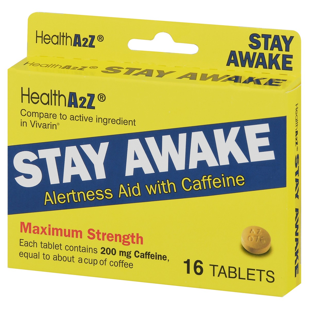 slide 7 of 13, HealthA2Z Stay Awake Maximum Strength Alertness Aid with Caffeine Tablets 16 ea, 16 ct