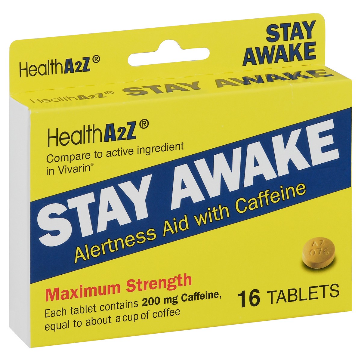 slide 10 of 13, HealthA2Z Stay Awake Maximum Strength Alertness Aid with Caffeine Tablets 16 ea, 16 ct