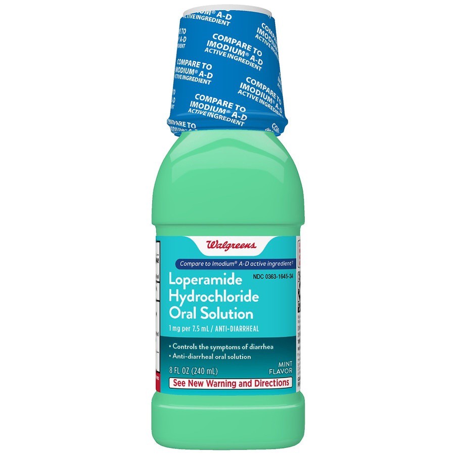 slide 1 of 1, Walgreens Anti-Diarrheal Mint Flavor Liquid Oral Solution, 8 fl oz
