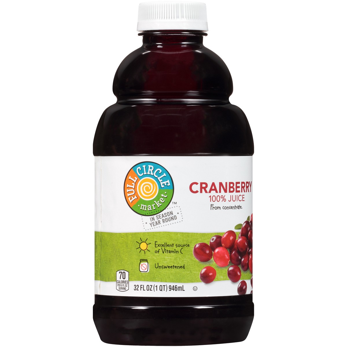 slide 2 of 9, Full Circle Market 100% Cranberry Juice From Concentrate - 32 fl oz, 32 fl oz