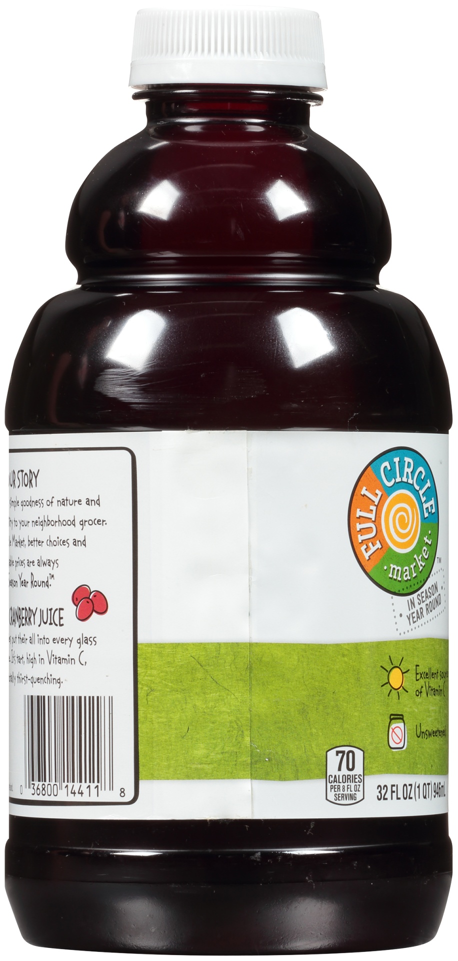 slide 3 of 6, Full Circle Market 100% Cranberry Juice, 32 fl oz