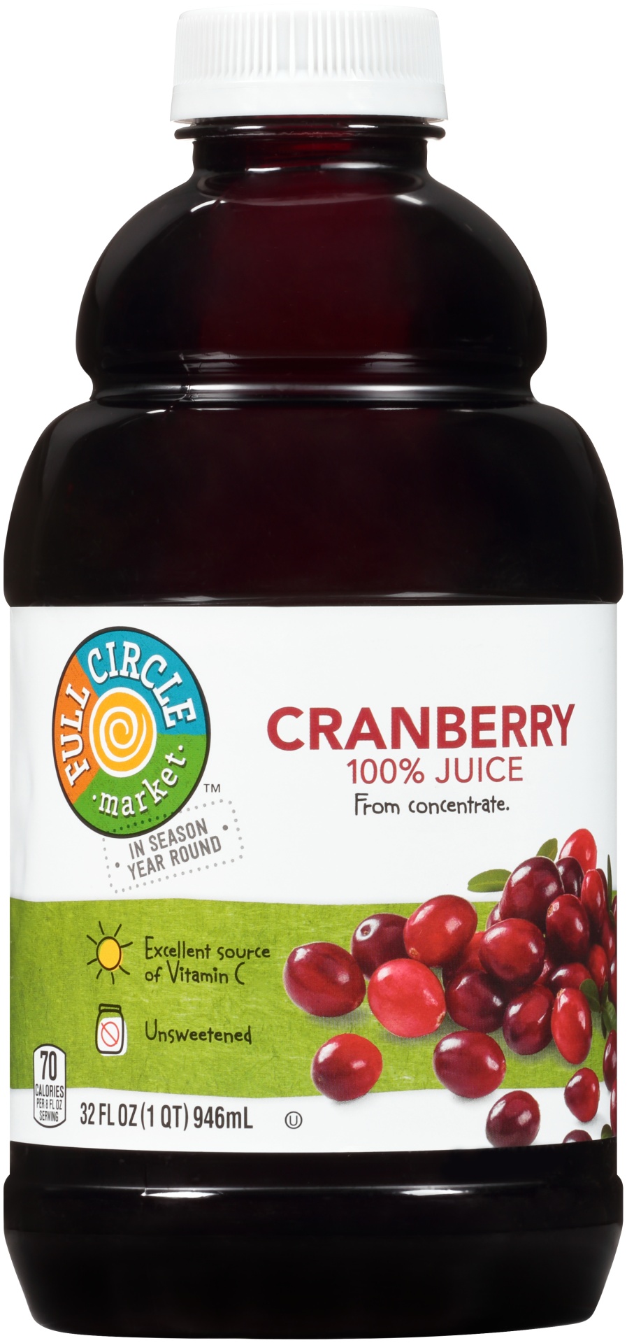 slide 1 of 6, Full Circle Market 100% Cranberry Juice, 32 fl oz