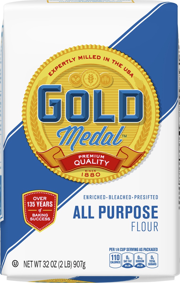 slide 6 of 9, Gold Medal All Purpose Flour, Baking Flour, 2 lb Bag, 32 oz