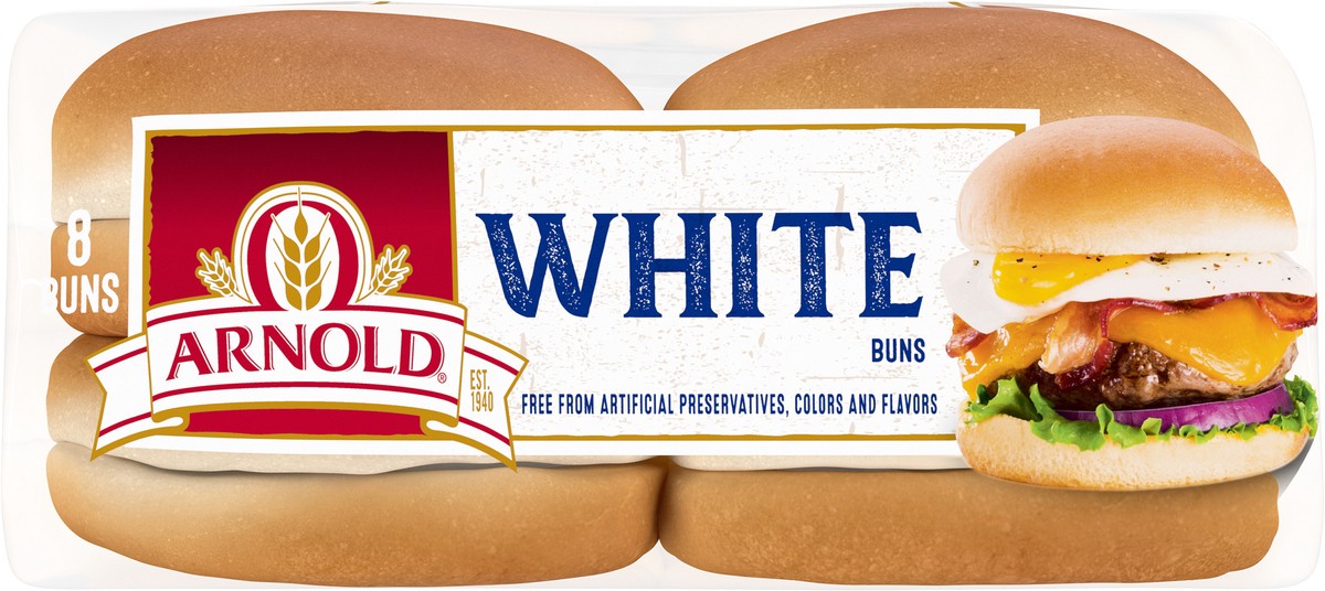slide 4 of 7, Arnold White Buns, 8 count, 16 oz, 8 ct