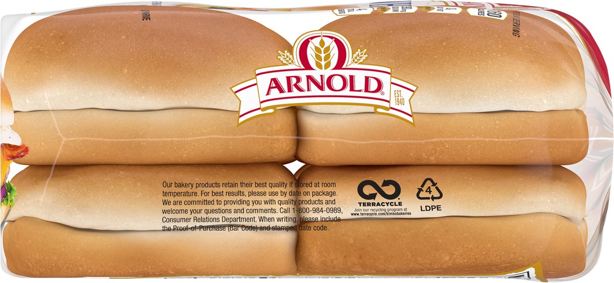slide 7 of 7, Arnold White Buns, 8 count, 16 oz, 8 ct