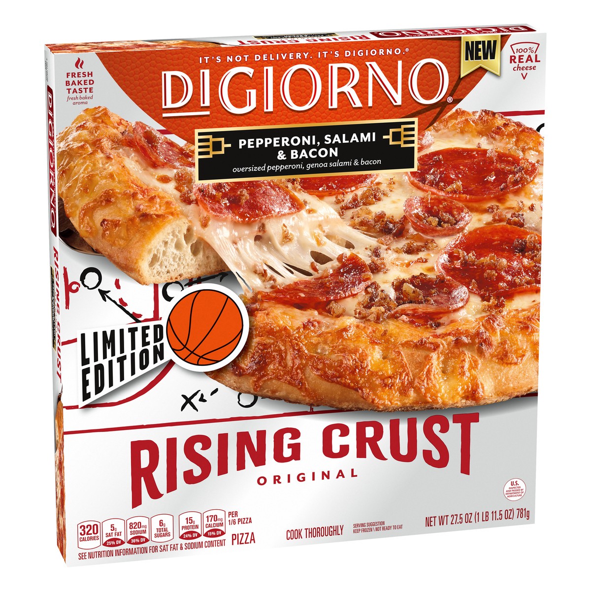 slide 2 of 10, Digiorno Limited Game Day Edition Rising Crust Bacon Blitz Pizza, 27.5 oz