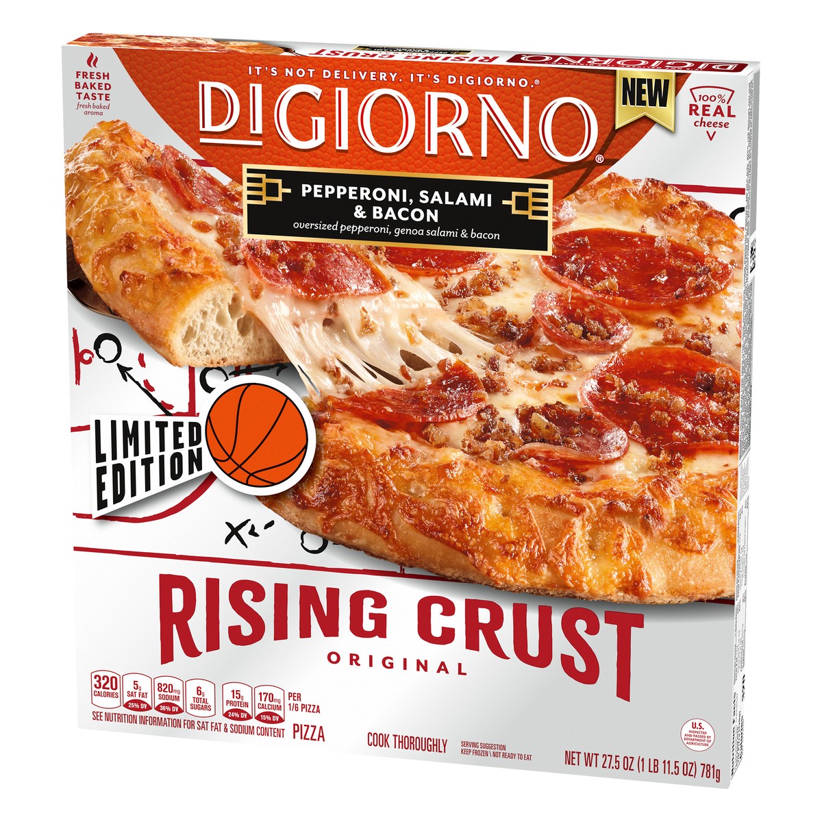 slide 3 of 10, Digiorno Limited Game Day Edition Rising Crust Bacon Blitz Pizza, 27.5 oz