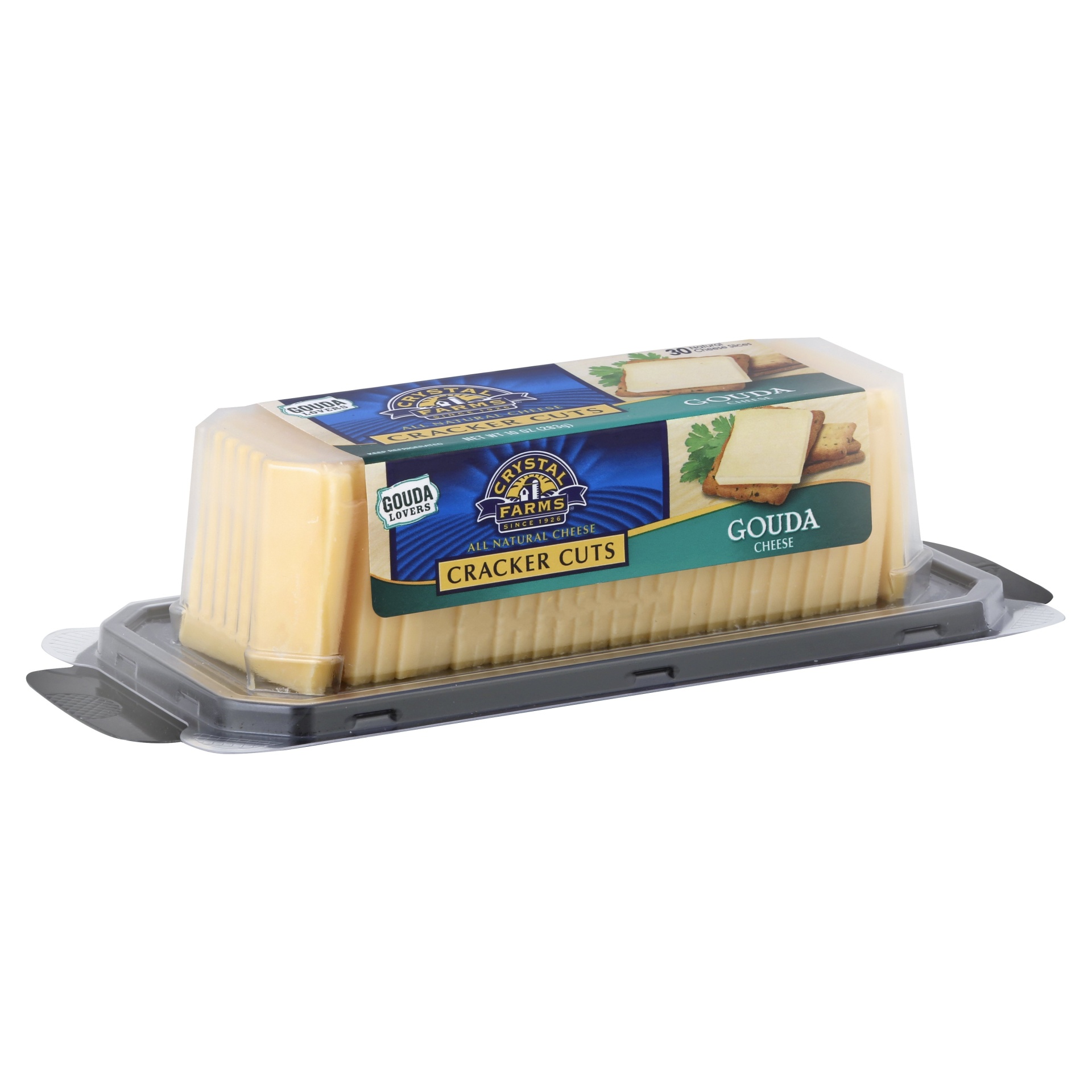 slide 1 of 1, Crystal Farms Cracker Cuts Gouda Cheese Slices 30 Ct Package, 1 ct