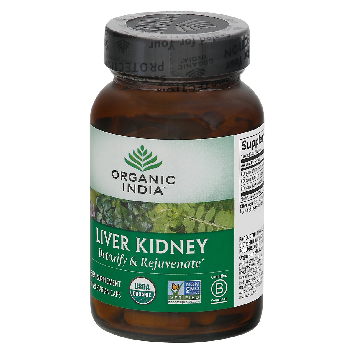 slide 2 of 9, Organic India Liver Kidney 90 Vegetarian Caps, 90 ct