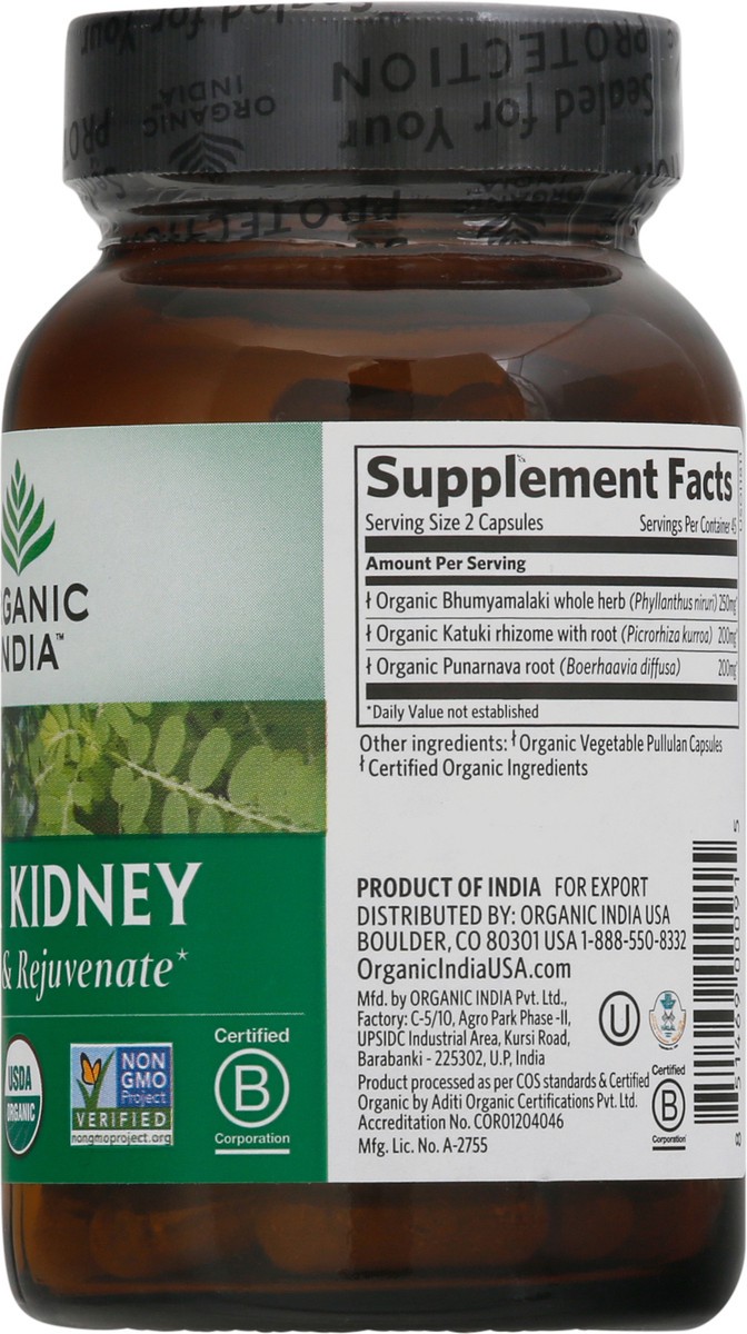 slide 3 of 9, Organic India Liver Kidney 90 Vegetarian Caps, 90 ct