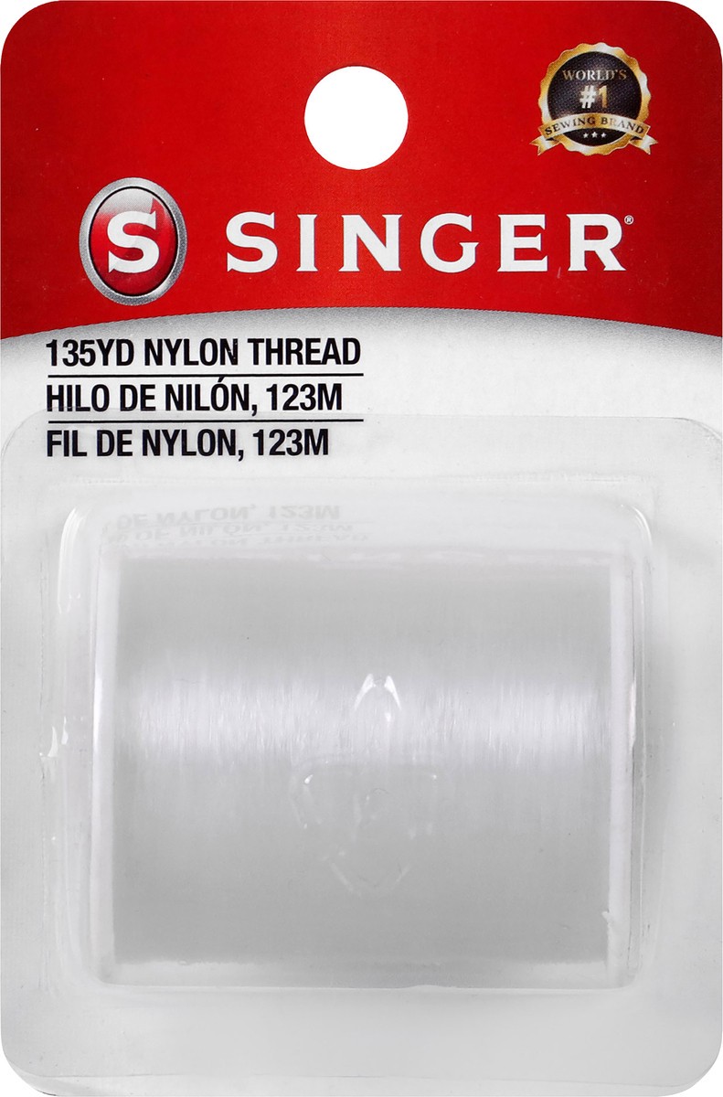 slide 2 of 3, Singer Nylon Thread Spool, 135 yds, Clear 100% Nylon, 1 ct