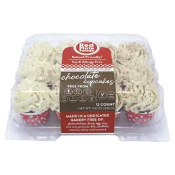 Red Plate Chocolate Cupcakes 12 Each